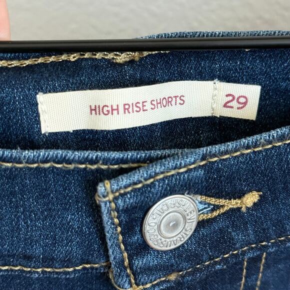 Levi's Cutoff High Rise Blue Shorts Stretch Size 29 - Picture 3 of 4